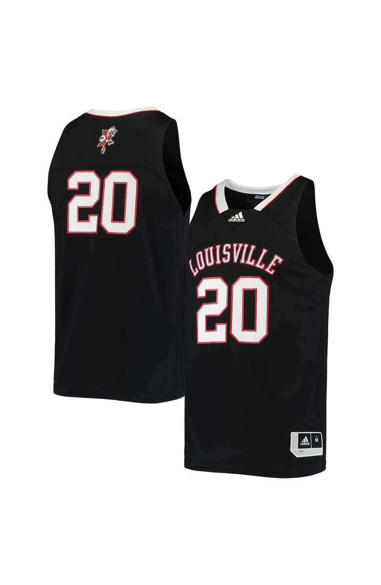 adidas Men's adidas #20 Black Louisville Cardinals Reverse Retro Jersey, Alternate, color, 