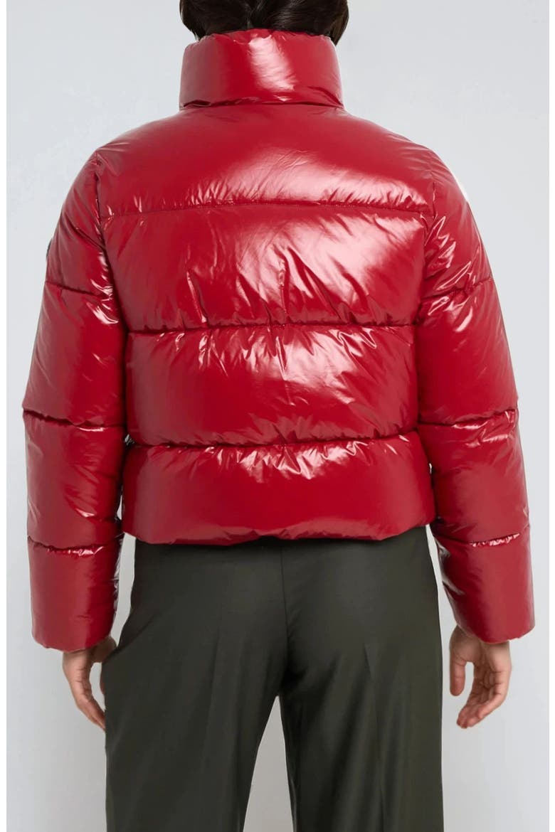 Coco Crop Water Resistant Puffer Jacket, Alternate, color, SCARLET