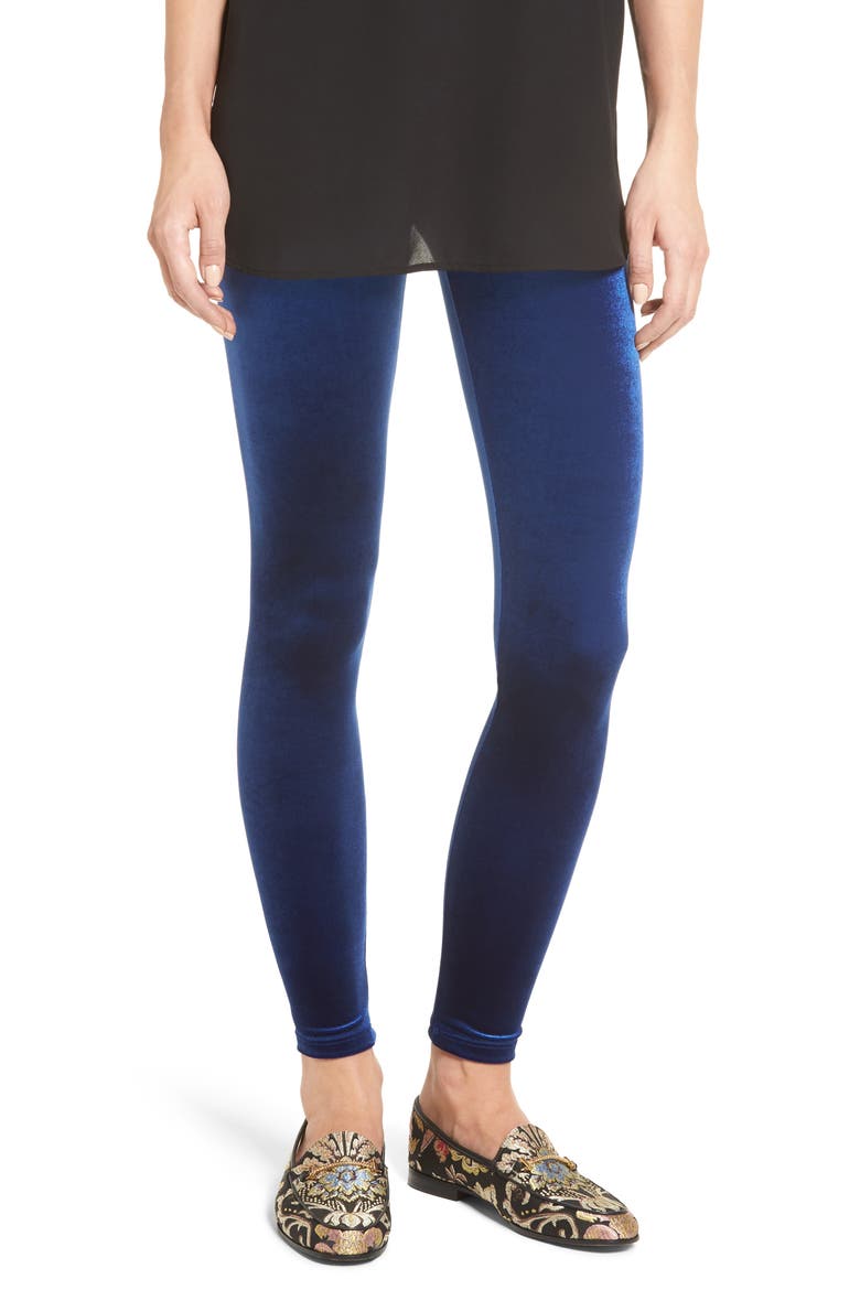 Perfect Control Top Velvet Leggings, Main, color, SAPPHIRE
