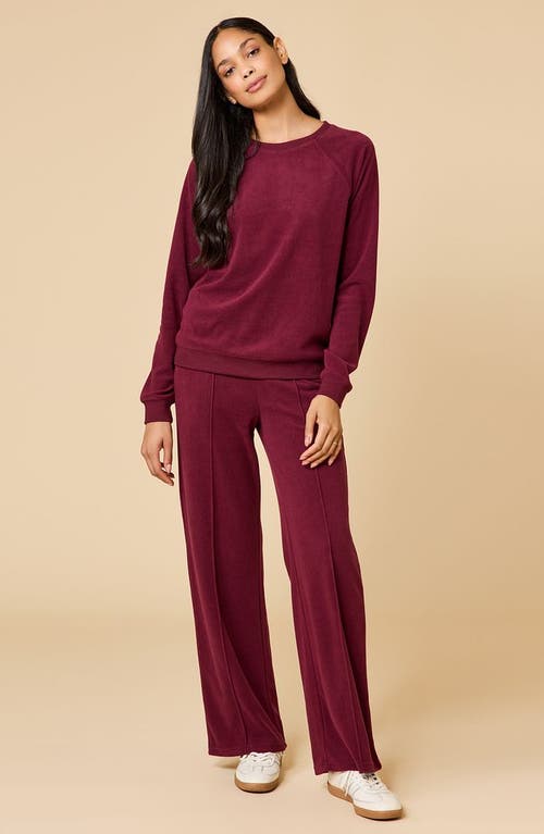 Softies Vintage Velvet Crewneck With Pintuck Pant In Brown