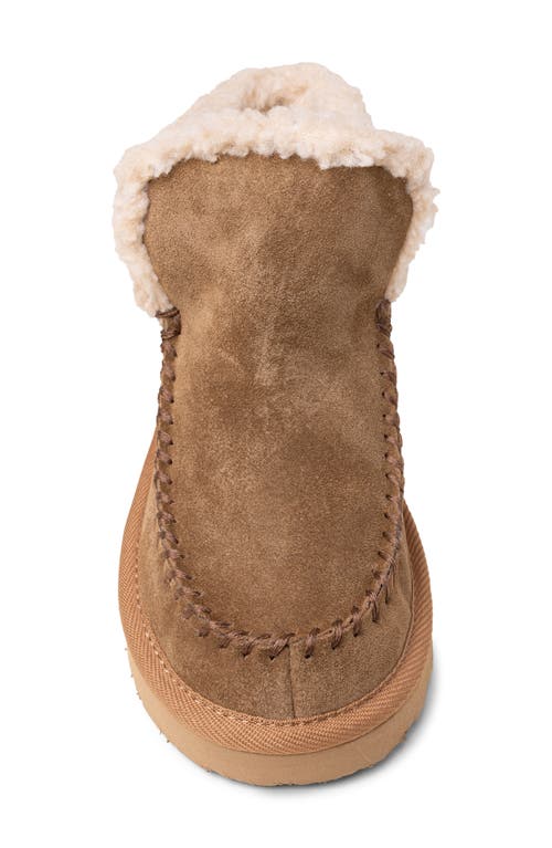Minnetonka Chandra Faux Shearling Lined Bootie In Brown