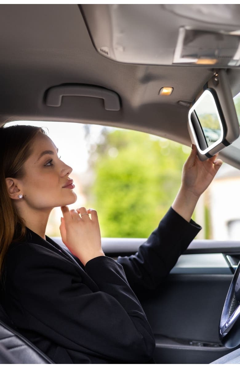 FANCII Juni 2 Lighted Car Visor Mirror, Alternate, color, Black