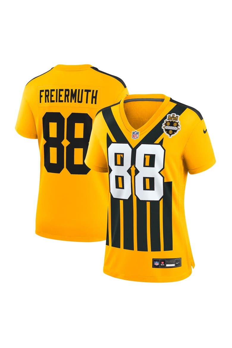 Women's Nike Pat Freiermuth Gold Pittsburgh Steelers Alternate 1933 Throwback Game Jersey, Main, color, Gold