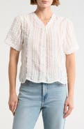 Forgotten Grace Lace Texture Short Sleeve Button-Up Shirt