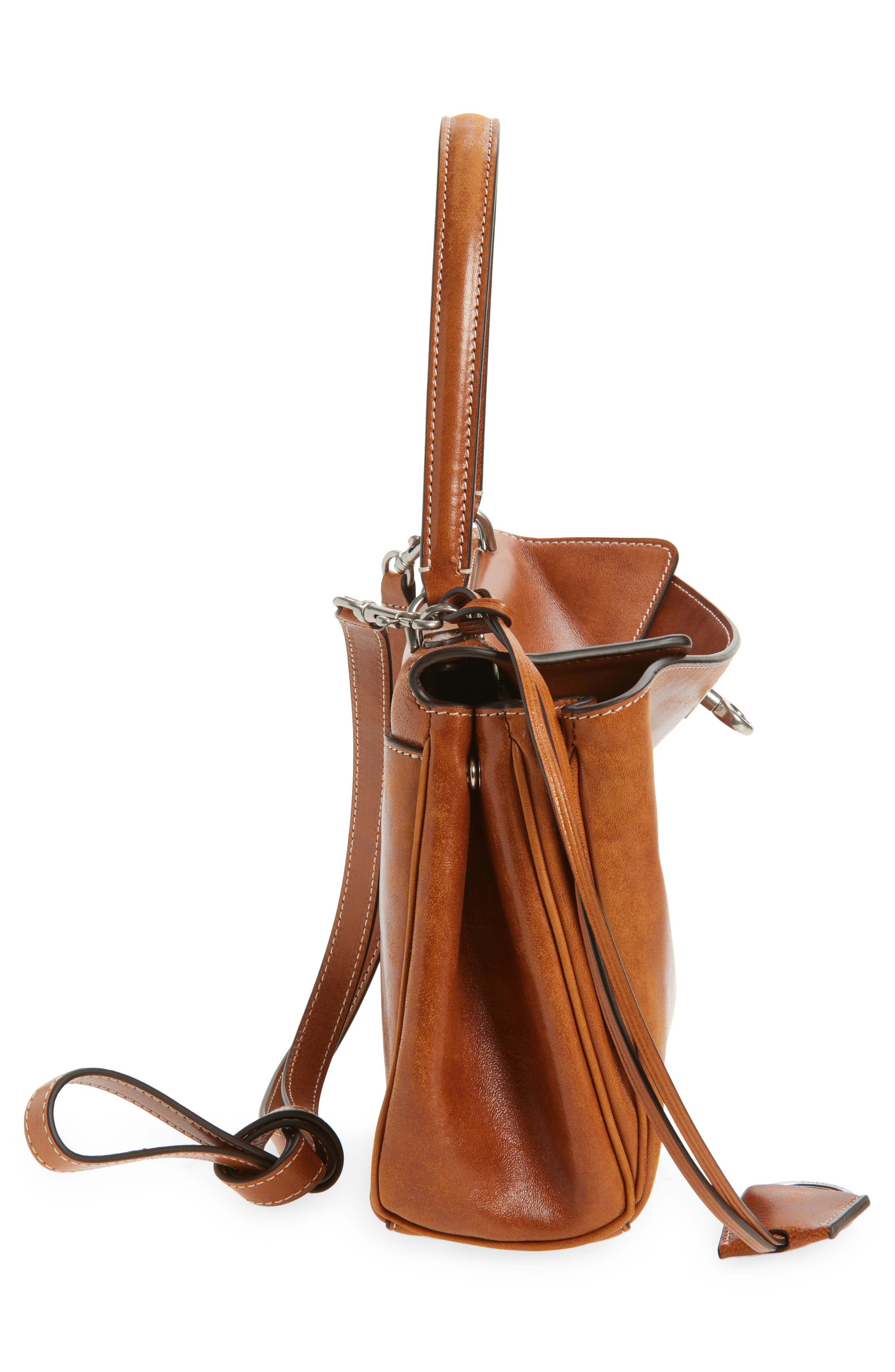 Balenciaga Small Rodeo Leather Top Handle Bag, Alternate, color, Tan