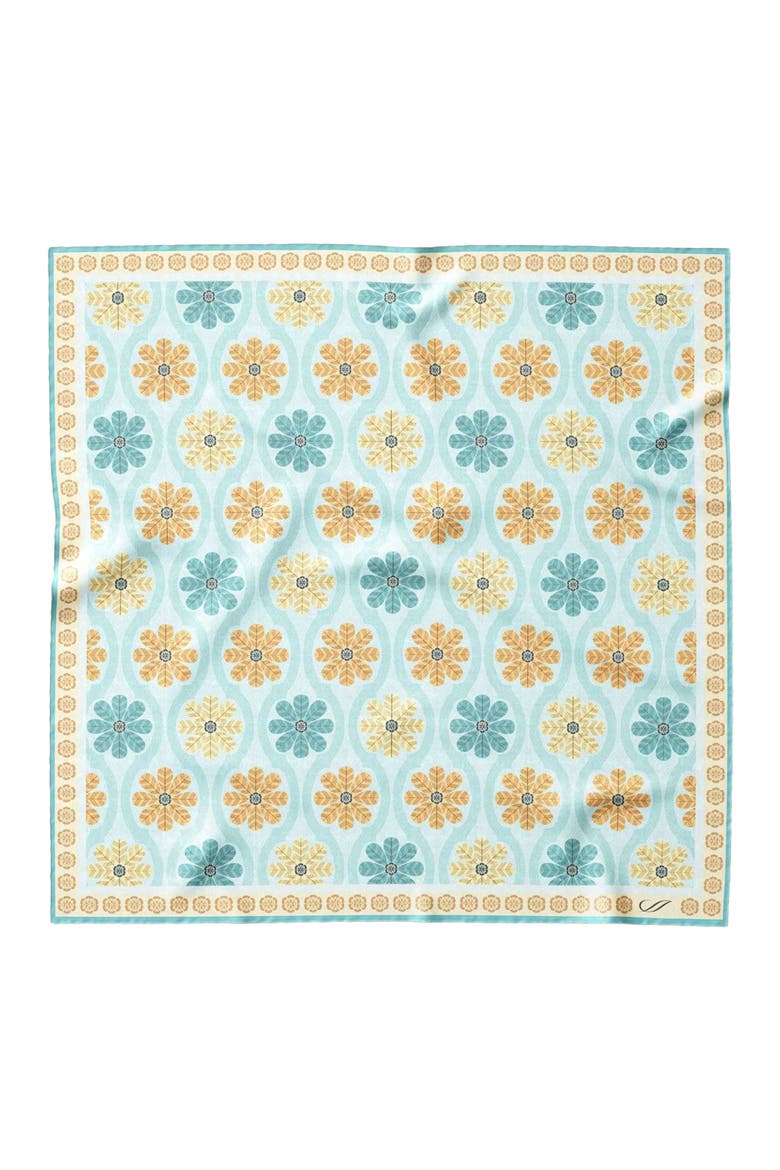 Gargano - Silk Pocket Square for Men, Main, color, Aqua