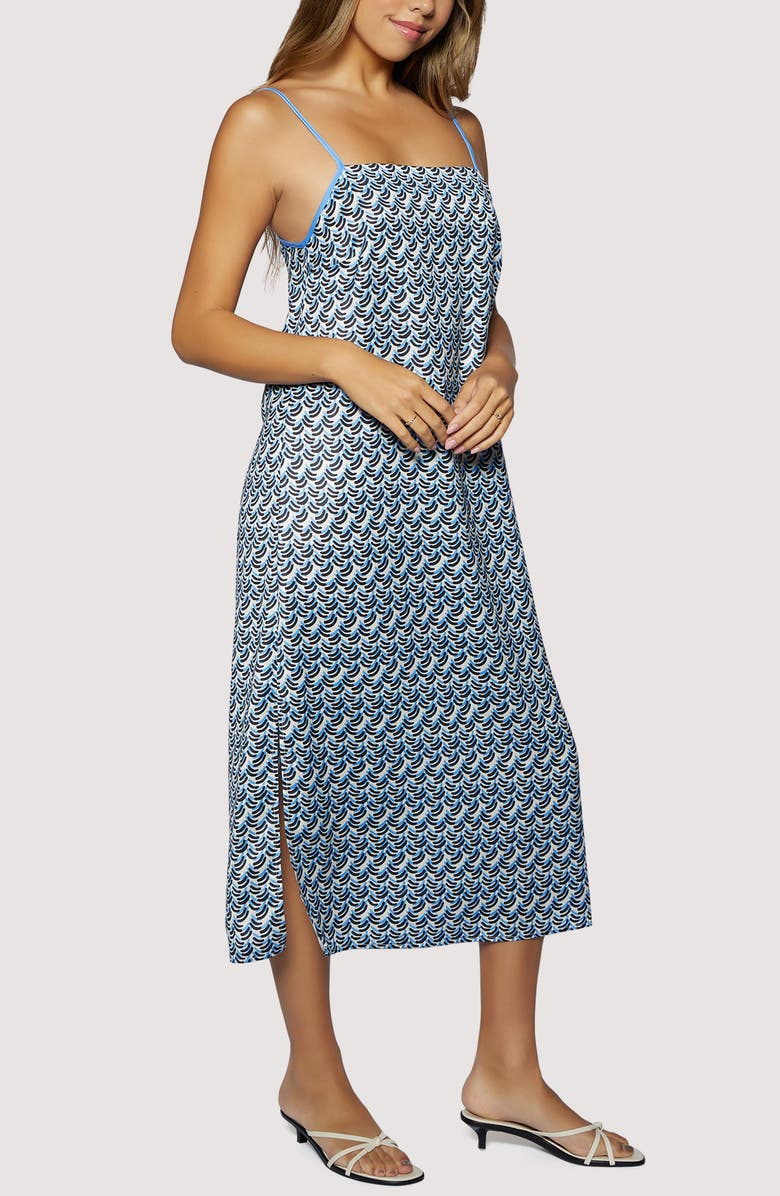 Lost + Wander Dream of Waves Midi Dress, Alternate, color, Blue Multi
