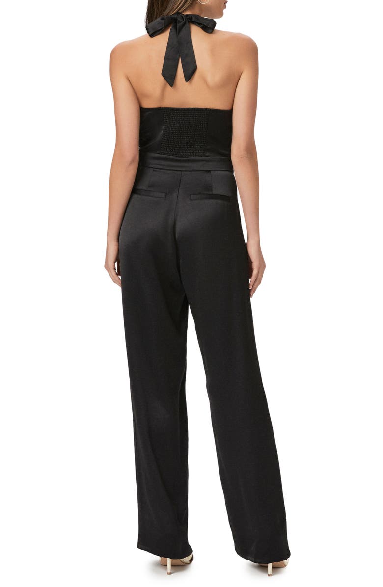 PAIGE Alimara Halter Wide Leg Jumpsuit, Alternate, color, Black