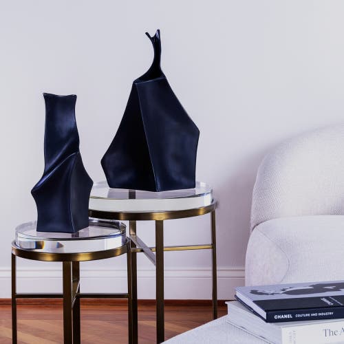 Dina Decor Geo Black Short Vase In Black