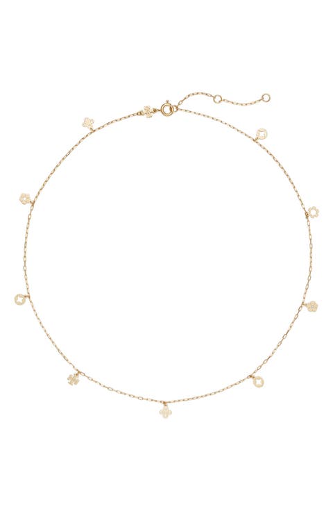 Forget Me Not Charm Station Necklace