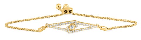 Geometric Bolo Adjustable Diamond Bracelet in 14K Gold
