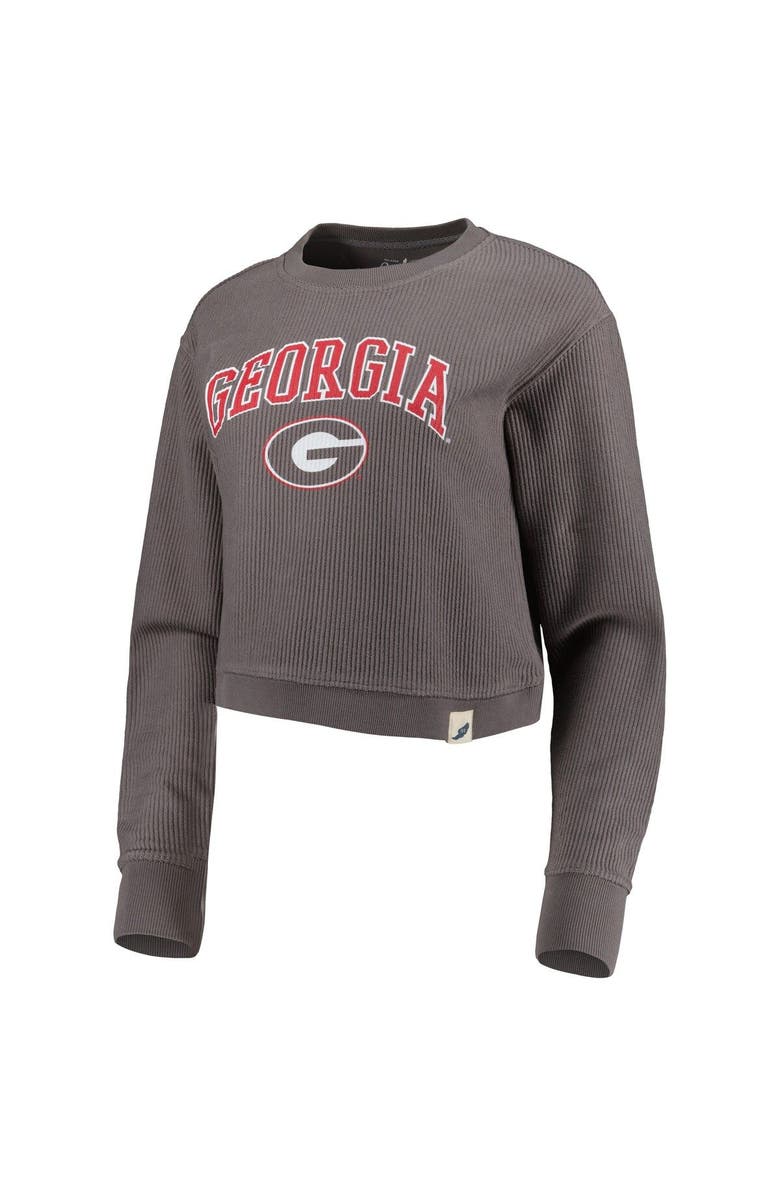 LEAGUE COLLEGIATE WEAR Women's League Collegiate Wear Gray Georgia Bulldogs Classic Campus Corded Timber Sweatshirt, Alternate, color, 