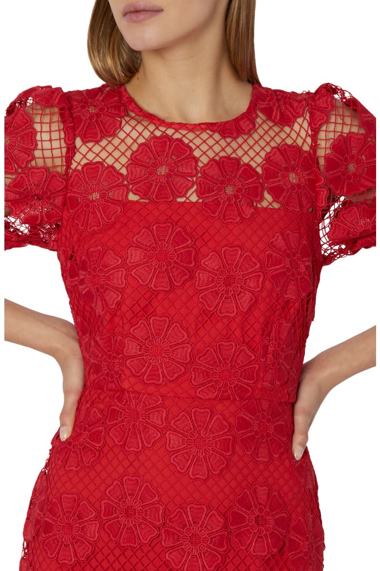 Yasmin Gerber Daisty Lace Dress, Alternate, color, RED