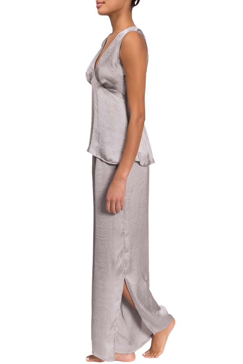 Wide Leg Satin Pajamas, Alternate, color, OYSTER GREY