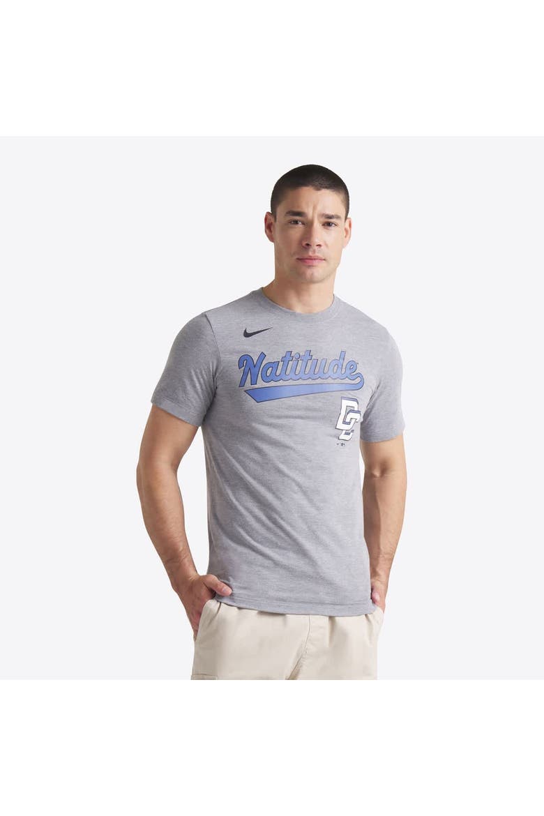 Men's Nike Heather Charcoal Washington Nationals 2025 City Connect Tri-Blend T-Shirt, Alternate, color, Heather Charcoal