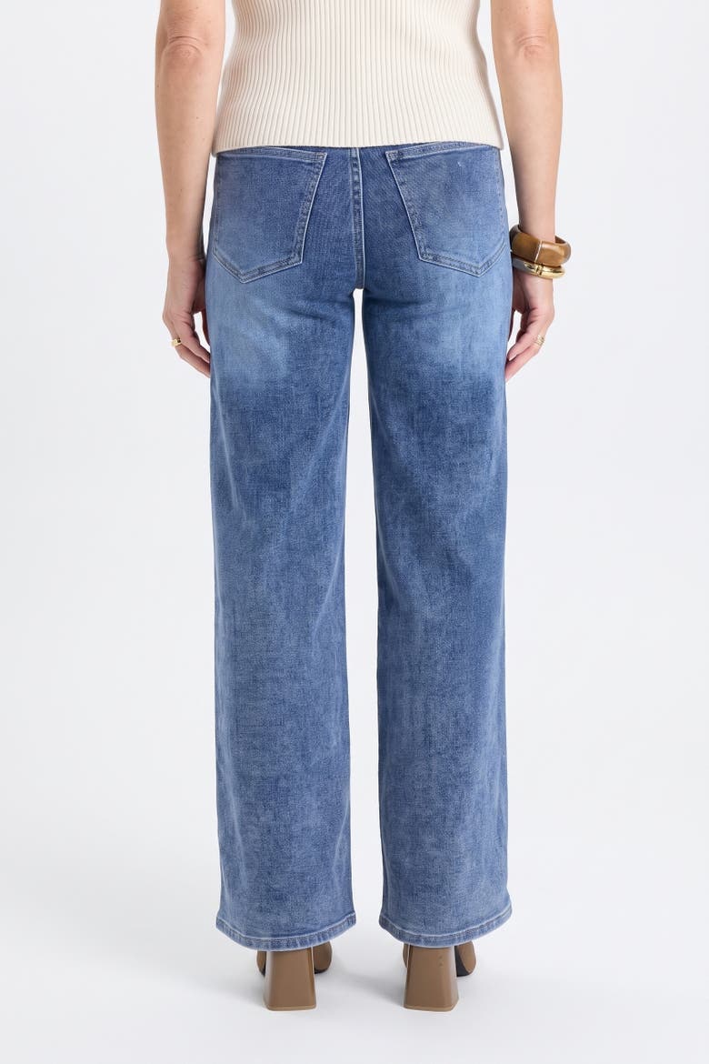 Celeste Slim Palazzo Jeans, Alternate, color, Medium Blue