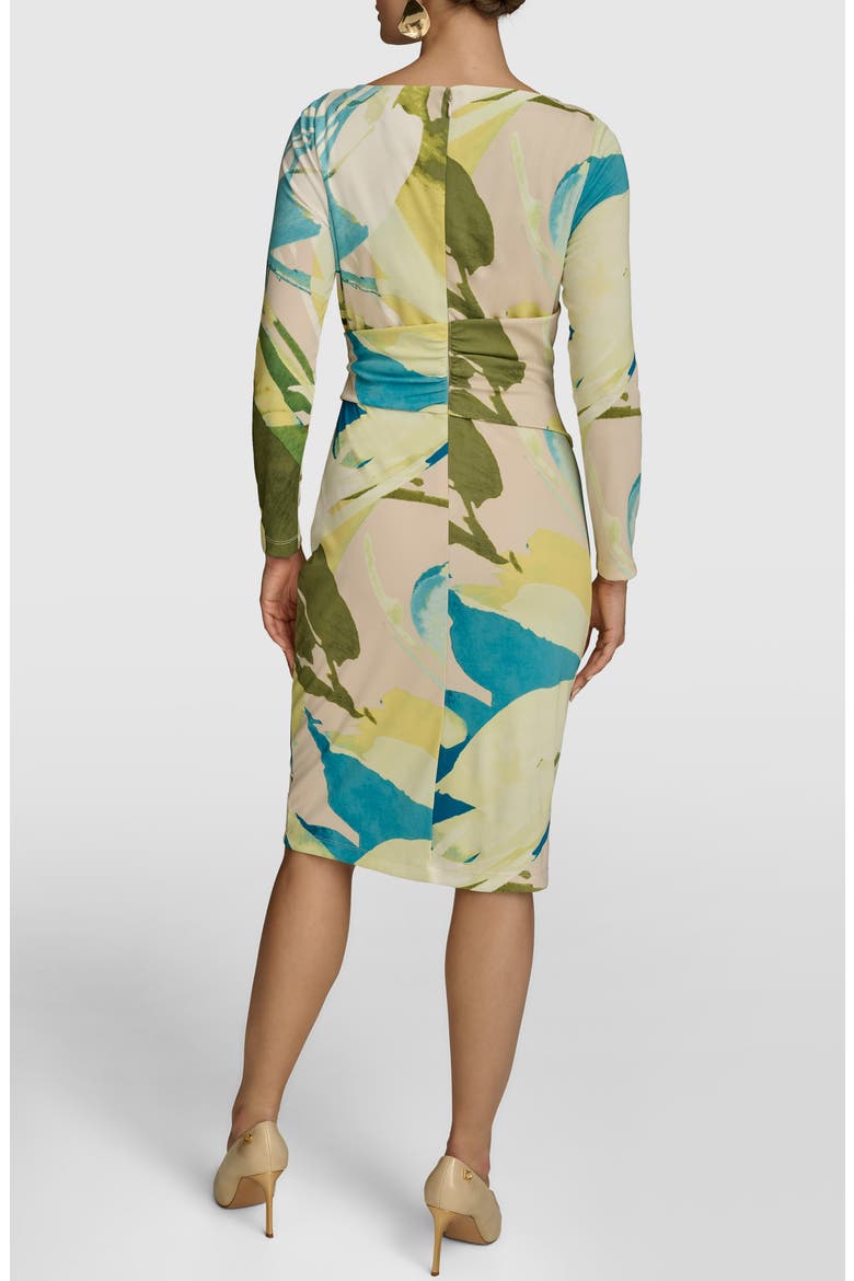Long Sleeve Cocktail Dress, Alternate, color, SAND/ CHARTER