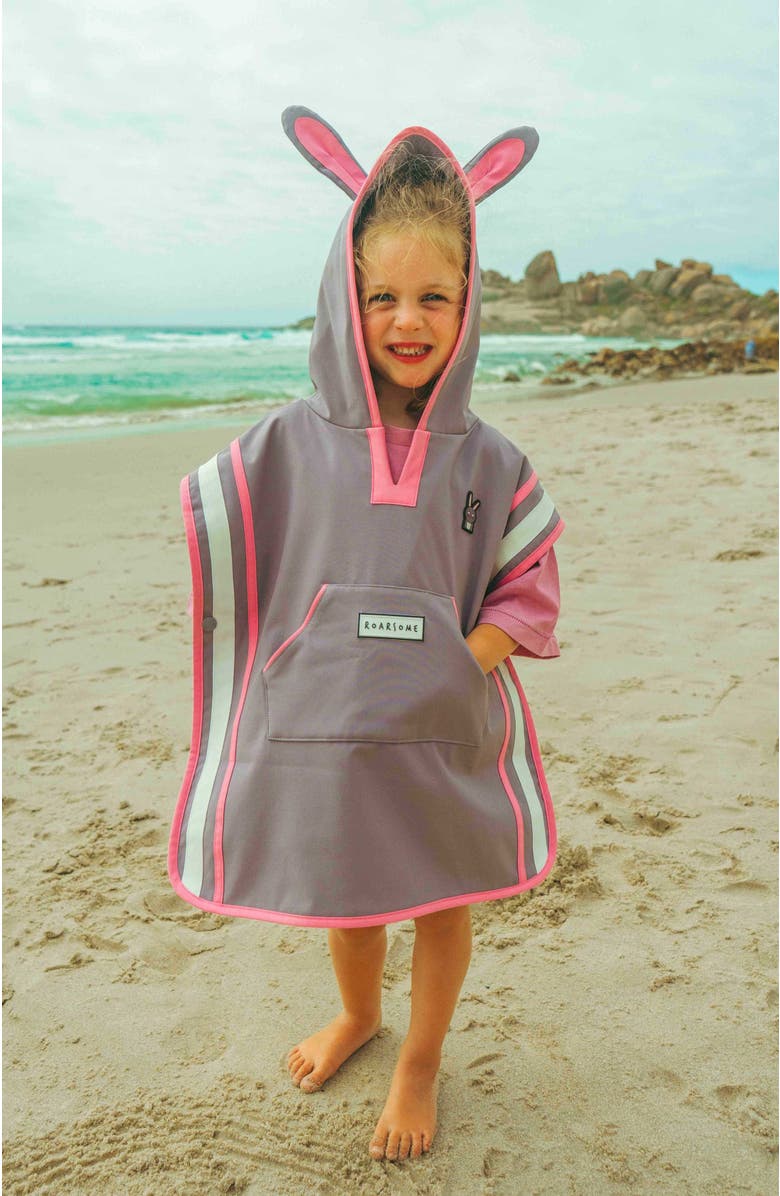 Roarsome Poncho Towel, Alternate, color, Medium Pink