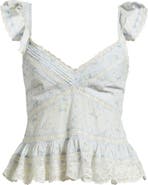LoveShackFancy Lainie Floral Lace Peplum Camisole