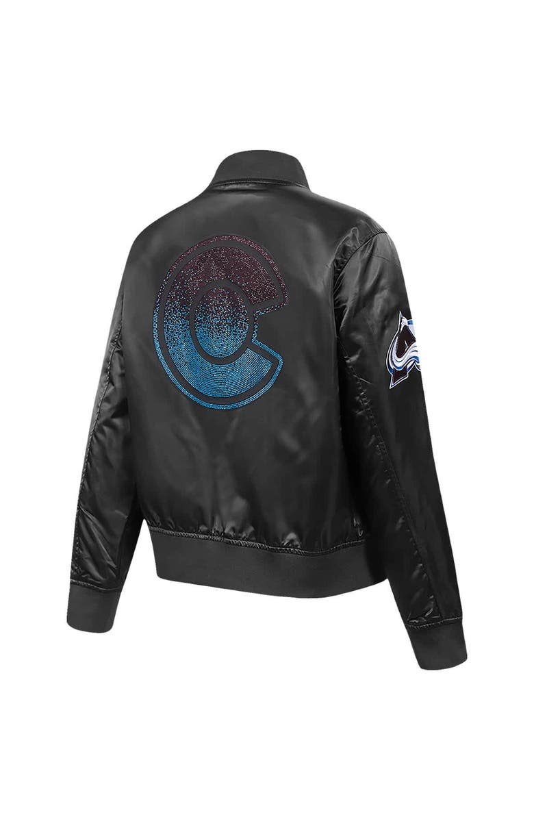 PRO STANDARD Women's Pro Standard Black Colorado Avalanche Rhinestone Jewels Satin Full-Snap Jacket, Alternate, color, Black