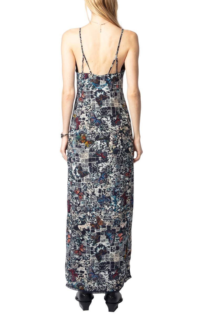 Zadig & Voltaire Ramelil Soft Butterflies Slipdress, Alternate, color,