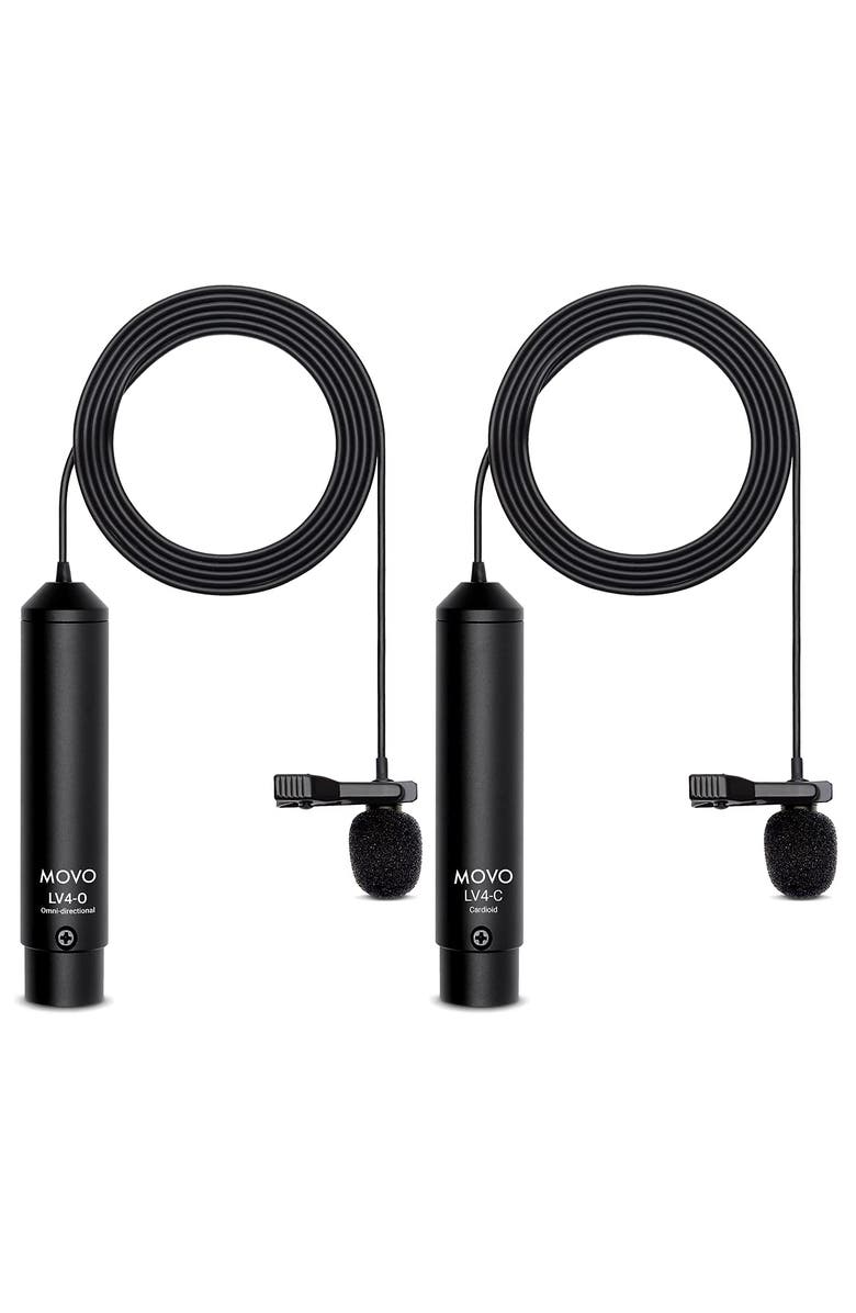 MOVO LV4-C Cardioid XLR Lavalier Microphone - Phantom Powered, Main, color, Black