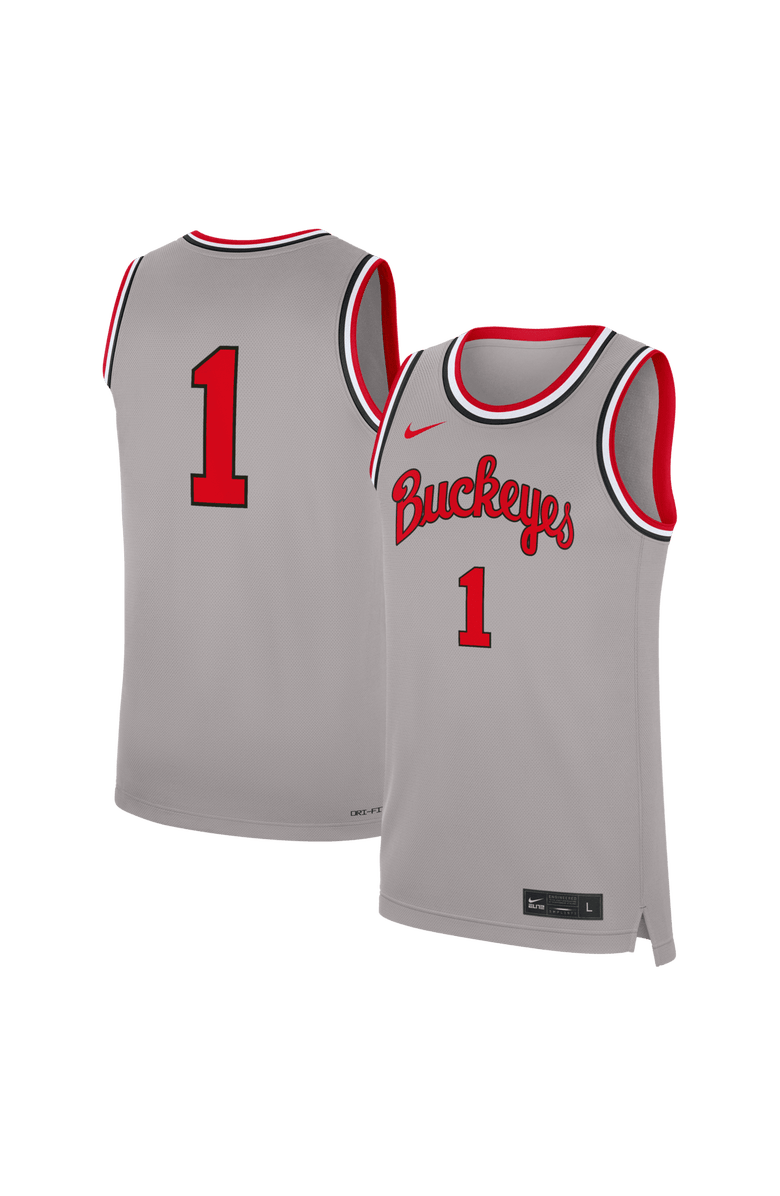 Nike Men's Nike #1 Gray Ohio State Buckeyes Alternate Replica Basketball Jersey, Main, color, Gray