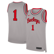 Nike Men's Nike #1 Gray Ohio State Buckeyes Alternate Replica Basketball Jersey
