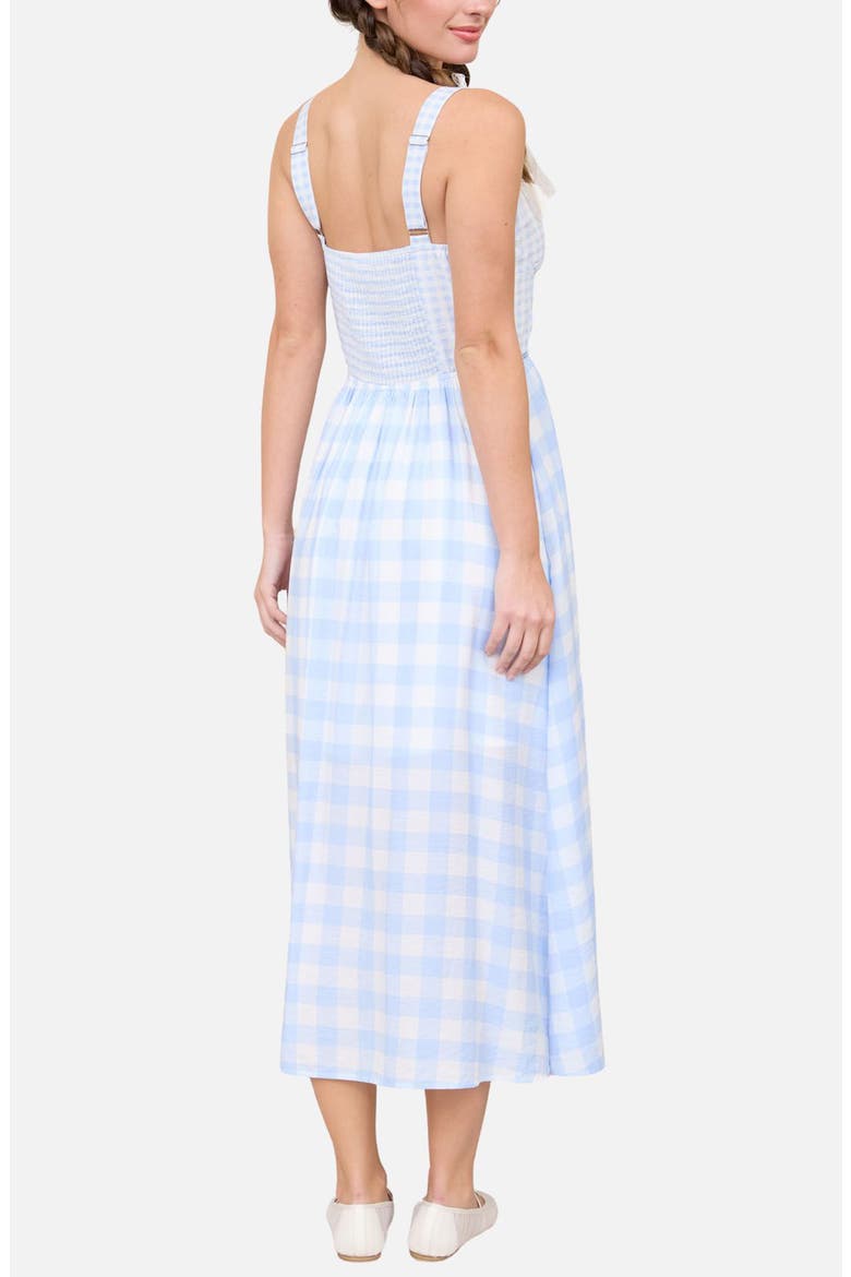 Check Sleeveless Maxi Dress, Alternate, color, LIGHT BLUE