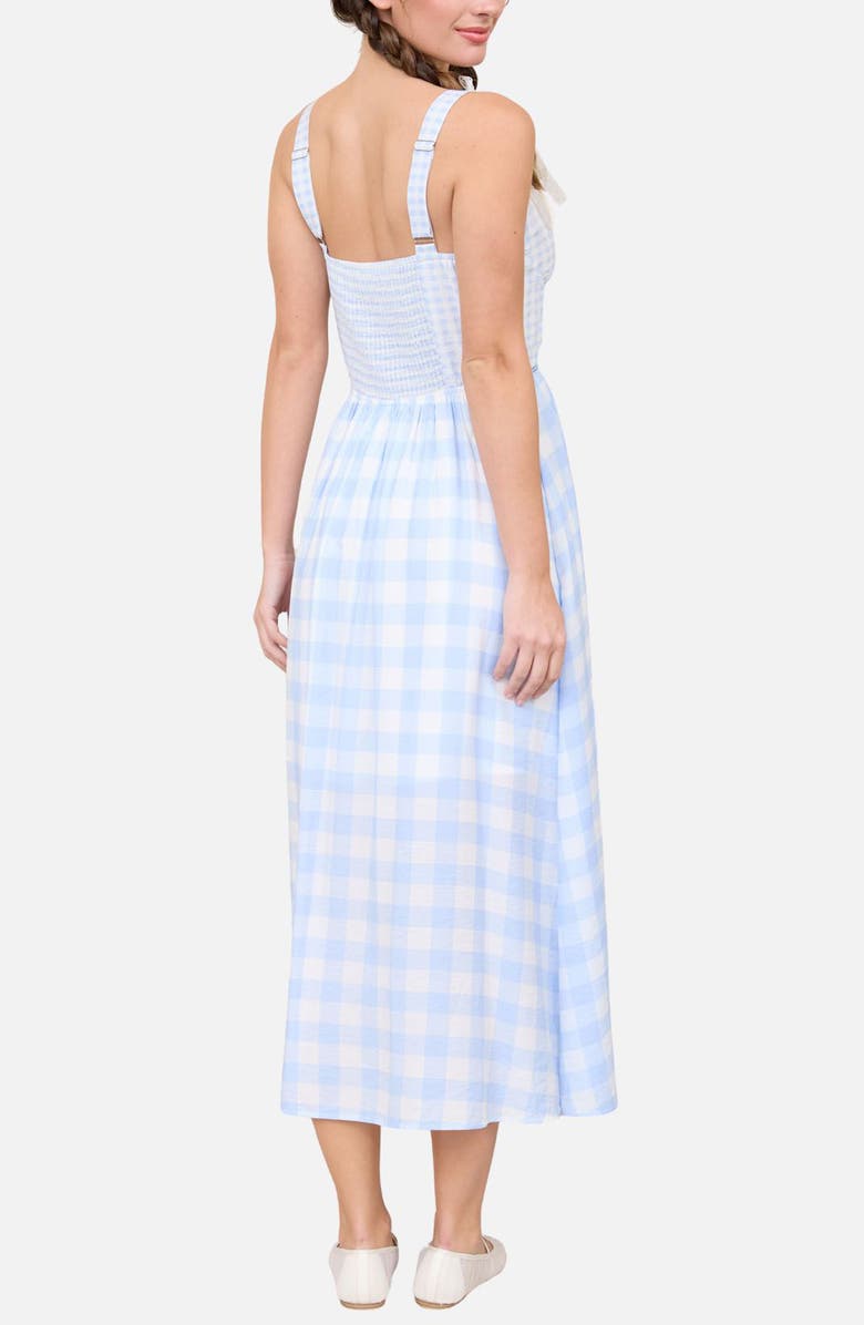 Blu Pepper Check Sleeveless Maxi Dress, Alternate, color,