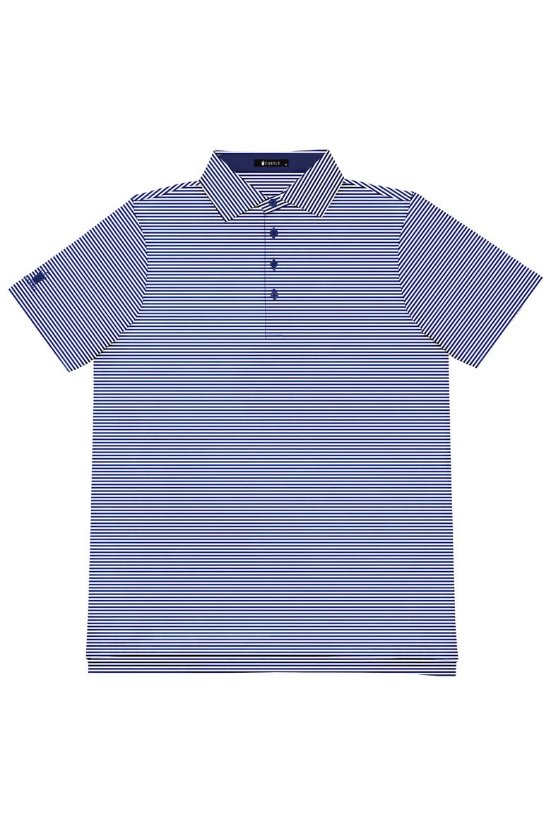 Stripe Yarn-Dye Performance Polo Shirt, Main, color, Navy/White