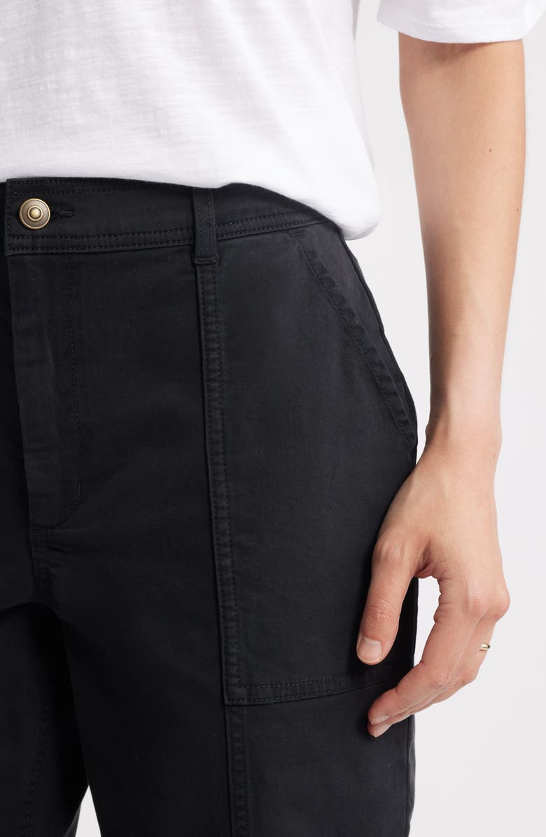 Caslon<sup>®</sup> Cotton Twill Utility Pants, Alternate, color, Black