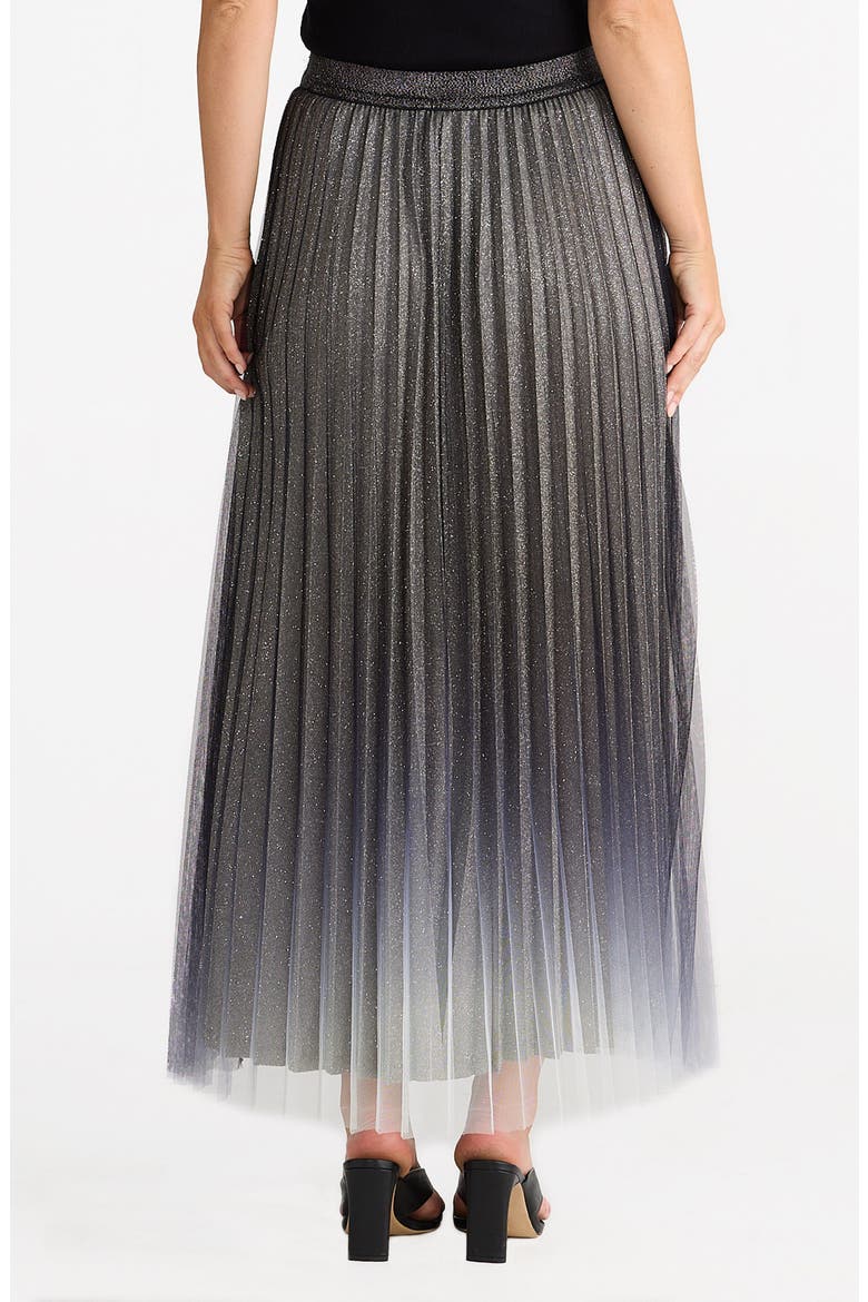 West End Sparkle Pleated Ombré Maxi Skirt, Alternate, color, BLACK OMBRE