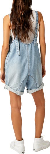 High Roller Denim Short Overalls