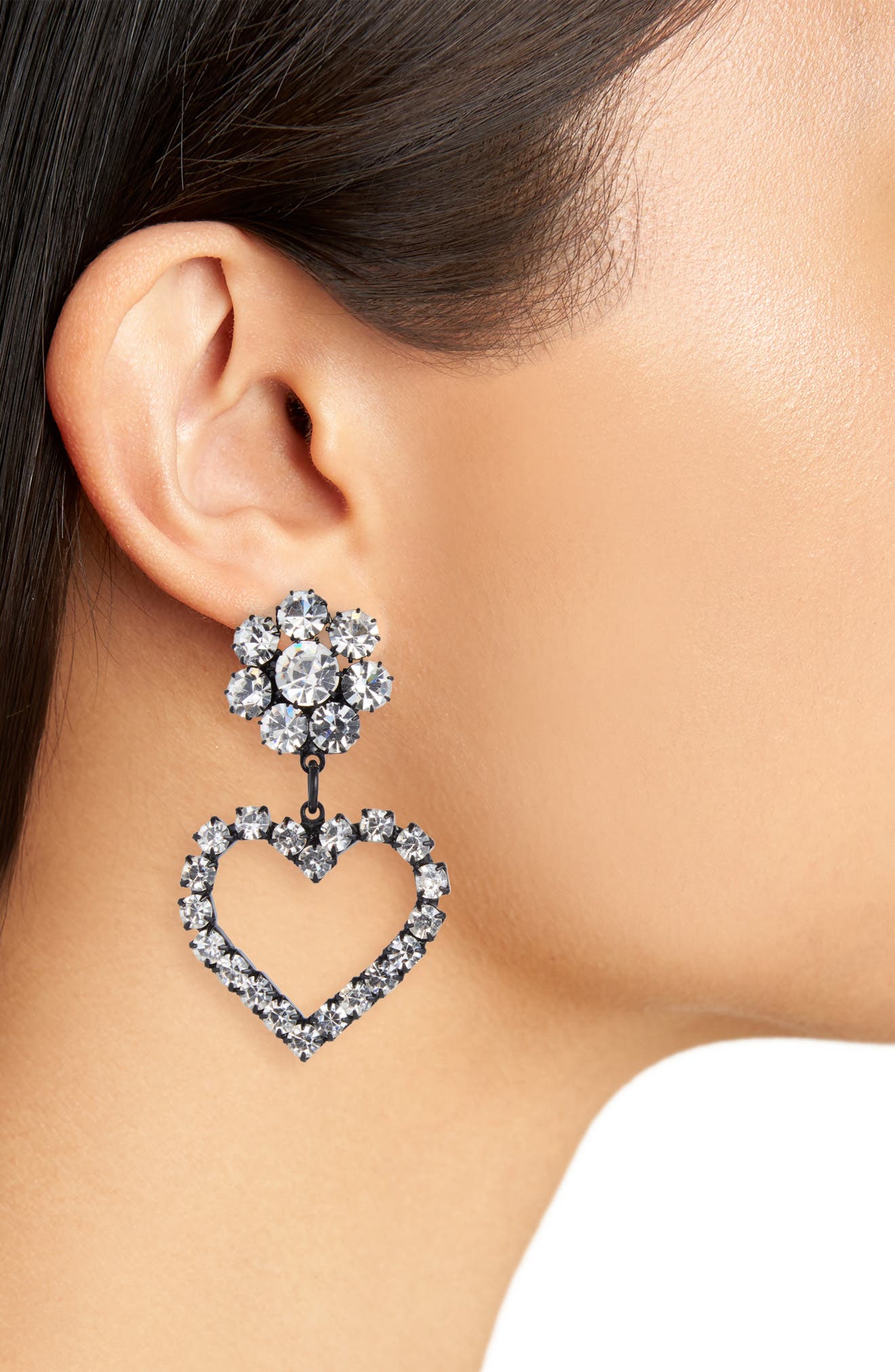 Ashley Williams Flower & Heart Clip On Earrings (Women) | Nordstrom