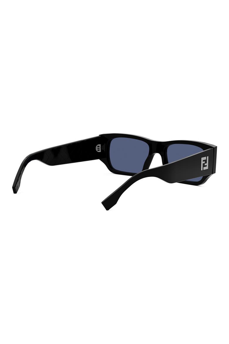 FF Squared 54mm Rectangular Sunglasses, Alternate, color, SHINY BLACK / BLUE