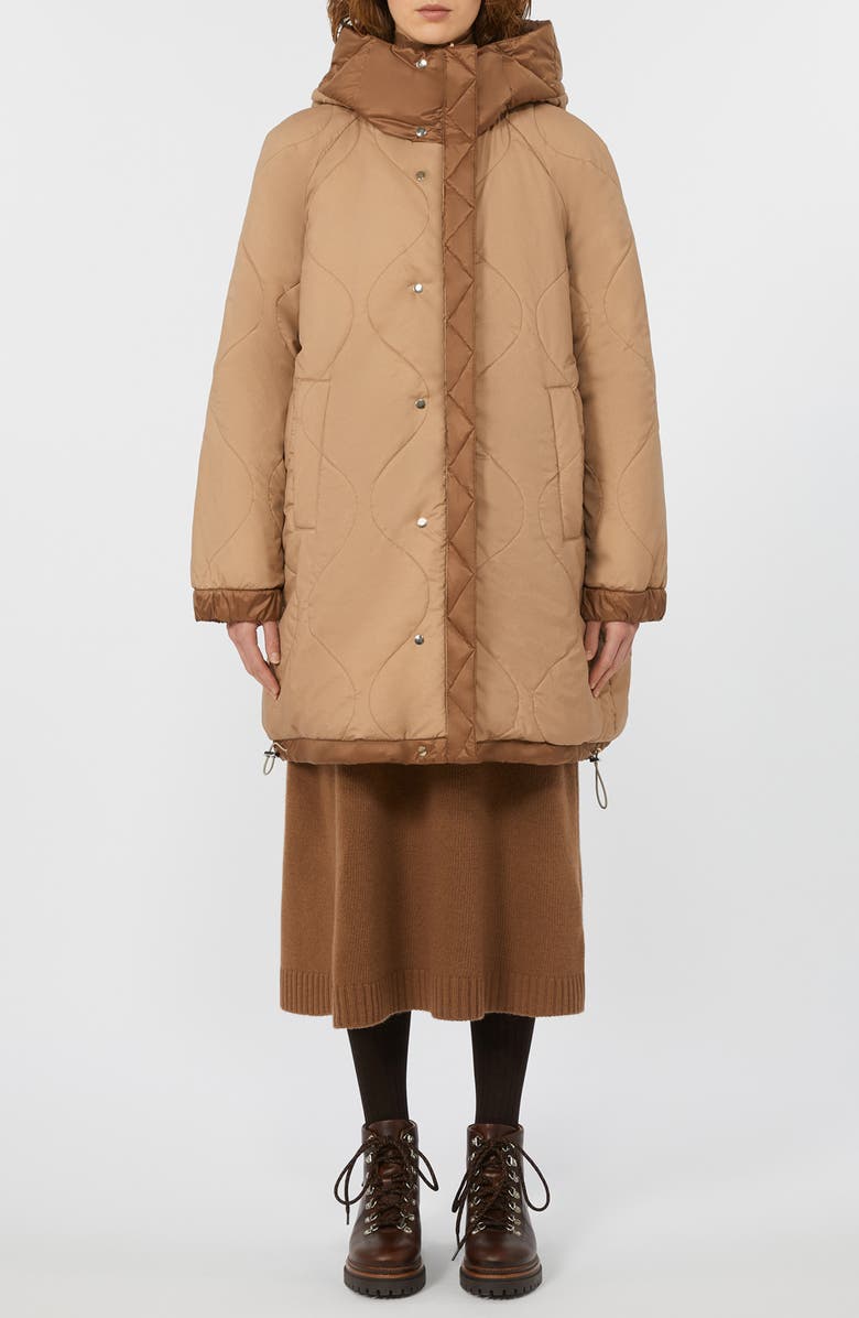 Weekend Max Mara Anfora Reversible Down Puffer Coat, Alternate, color, Hazelnut Brown