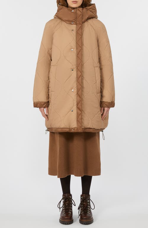 Weekend Max Mara Anfora Reversible Down Puffer Coat In Brown