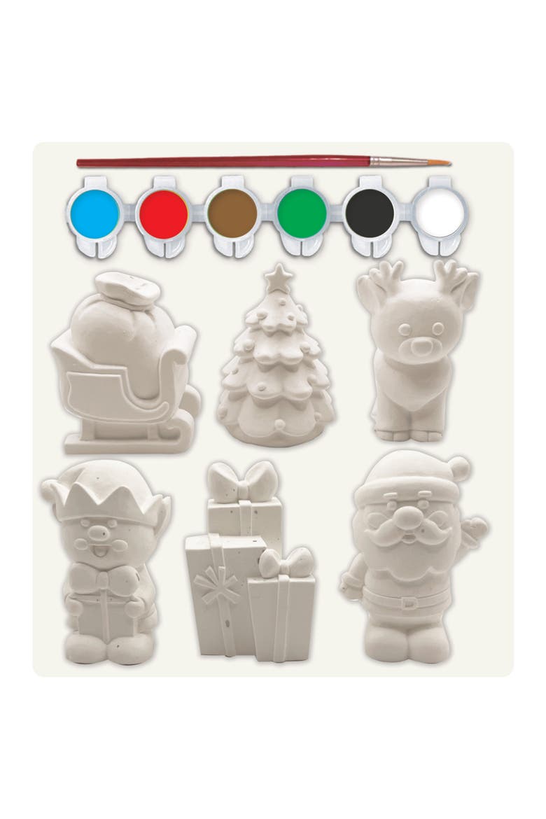 Christmas Time Plaster Figurine Set, Alternate, color, Multicolor
