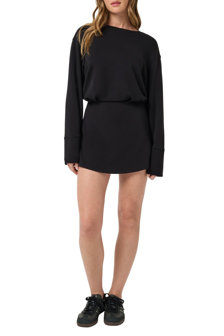 Skyloft Soft Long Sleeve Minidress, Main, color, BLACK