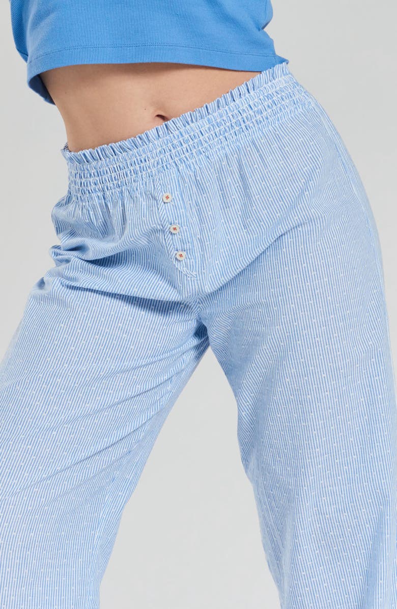 PEACHAUS Chicory Striped Woven-Cotton Pajama Pants, Alternate, color, Mountain Blue