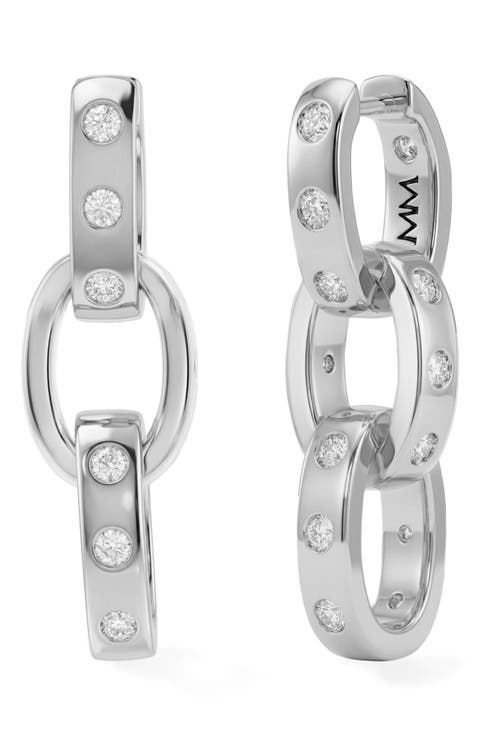 Ashley Cubic Zirconia Convertible Link Hoop Earrings