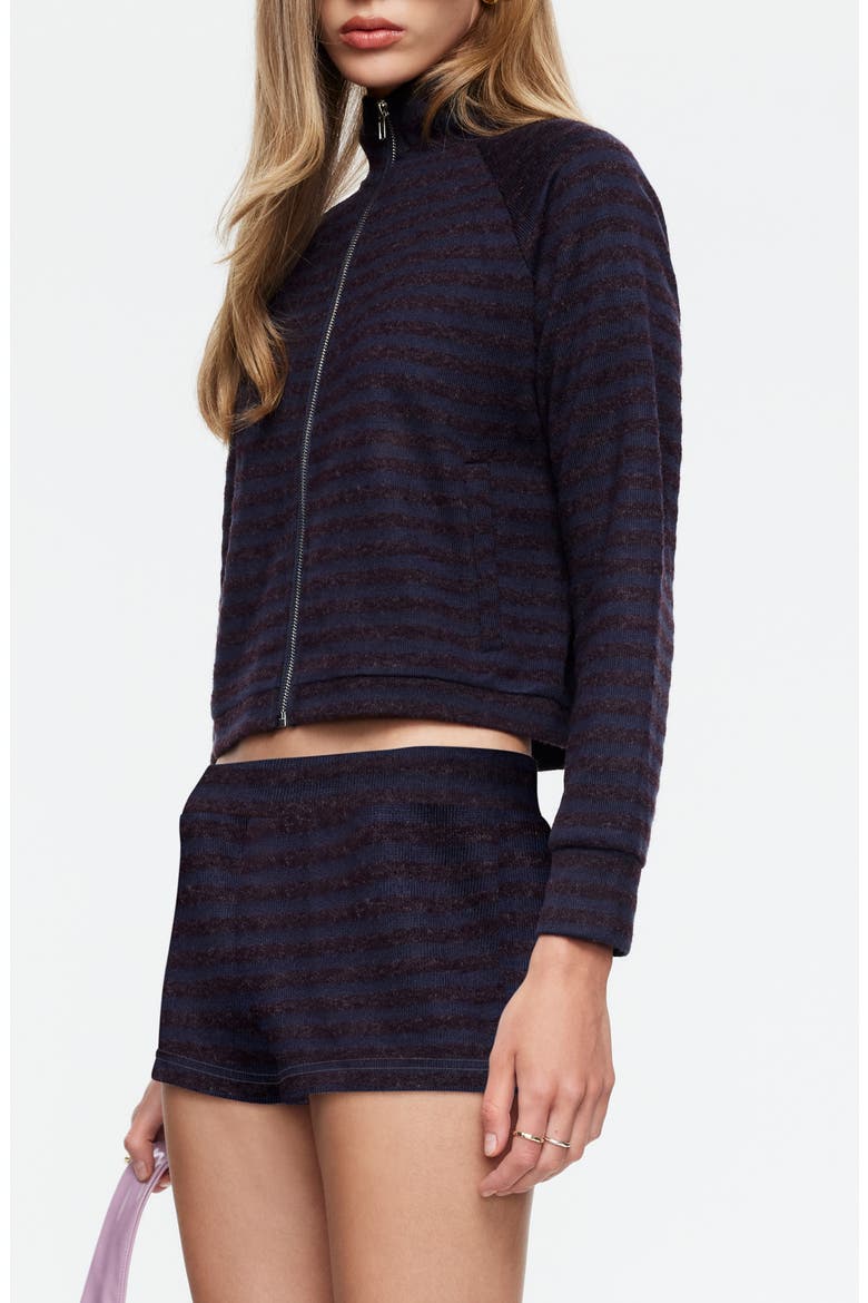 Bloom Knit Jacket, Alternate, color, FOREST STRIPE