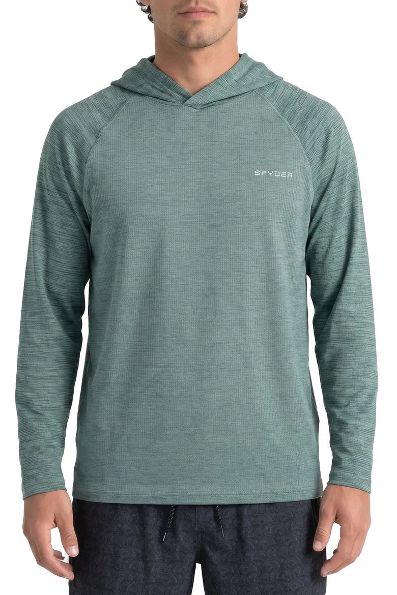 Raglan Sleeve Hooded Rashguard, Main, color, MALLARD