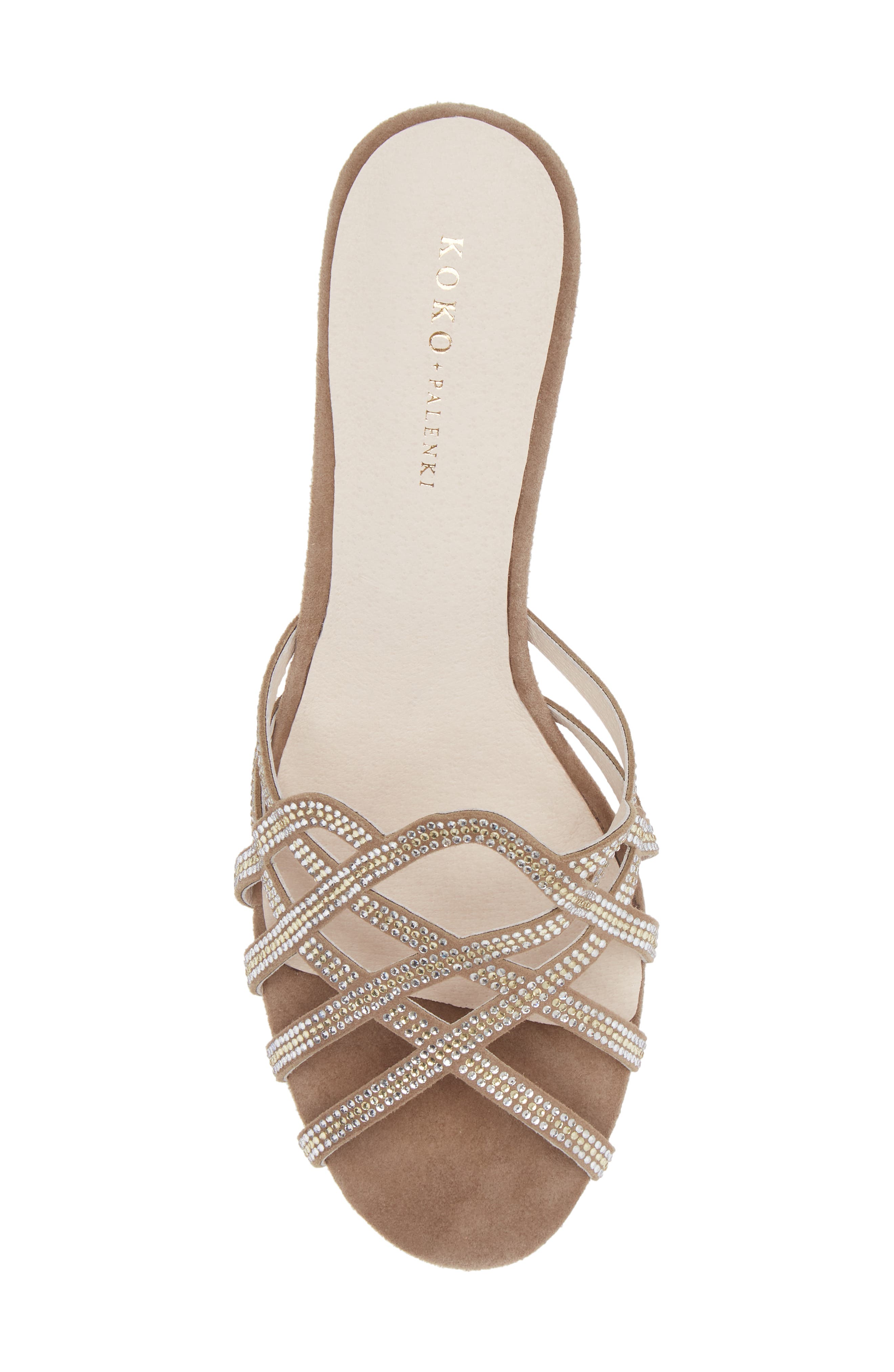 KOKO + PALENKI Savvy Embellished Sandal, Alternate, color, Almond Suede