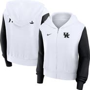 Nike Women's Nike White Kentucky Wildcats Cropped Beyond Capability Color-Block Script Full-Zip Hoodie