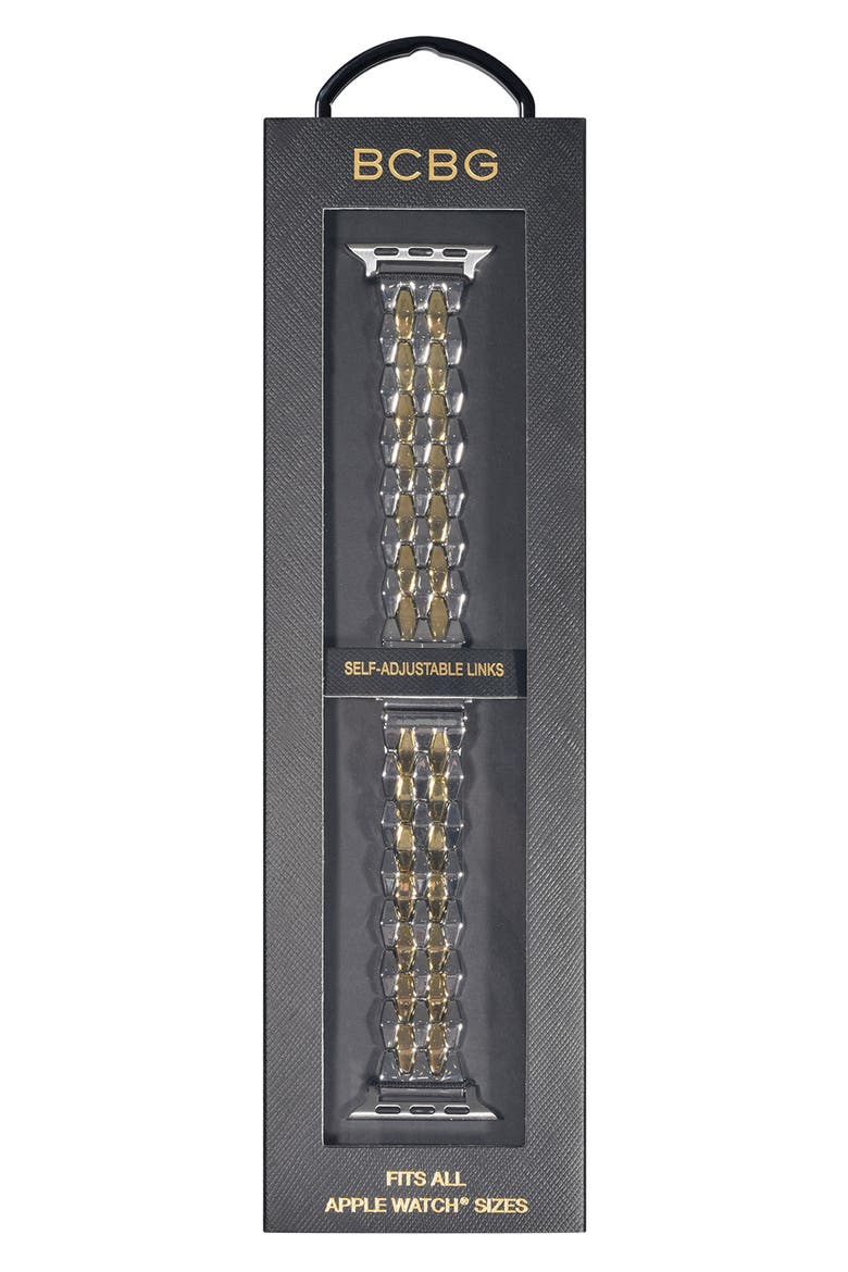Trapezoid Link Apple Watchband, Alternate, color, GOLD/ SILVER