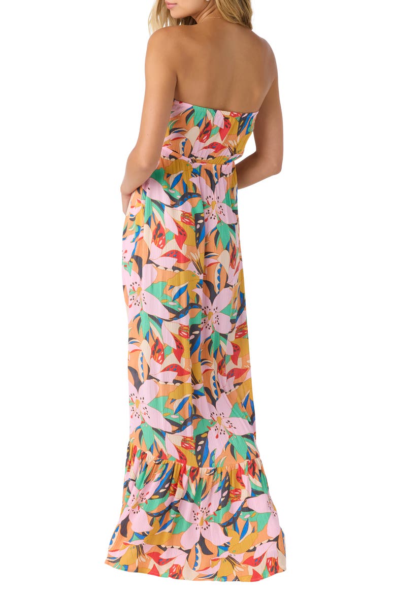 Isadora Floral Strapless Maxi Dress, Alternate, color, MULTI COLORED