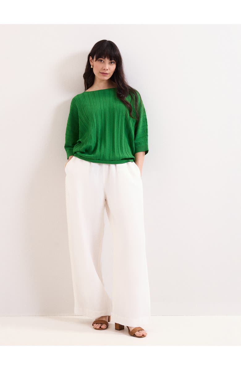 Phase Eight Cristine 3/4 Sleeve Rib Jumper, Alternate, color, Green