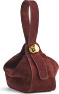 Madewell The Sculpted Metal Wristlet Suede Handbag